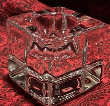 Oroffers Sweden “ Ice Cube” Votive, 2.5” Square, Heavy Crystal