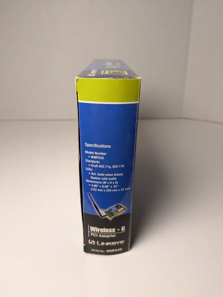 OPEN BOX Vintage Linksys 2.4Ghz Wifi PCI Adapter 54mbps MODEL WMP54G - Image 4 of 4