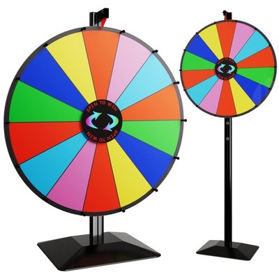 T-SIGN 24 Inch Dual Use Spinning Prize Wheel 14 Slots Color Tabletop and Floo...