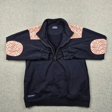 Simply Southern Pullover Womens Medium Blue Pink Elbow Patch Half Zip Sweatshirt