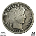 1907 D Barber Dime X-1678
