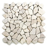 Divero 1 Fliesenmatte Mosaikfliese Marmorfliese Naturstein Cremeweiß á 32X32Cm