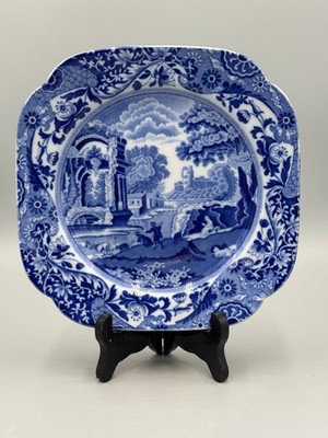 Antique 19th c. Copland Square Plate in Spode Italian Pattern 8.5 