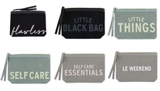 Small Canvas Zippered Makeup Pouch Bag, 9 x 6, for Makeup or Accessories