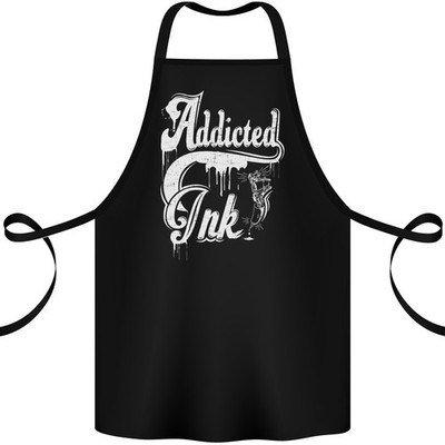 Addicted Tinte Tattoo Tätowierer Biker Kunst Baumwolle Schürze 100% Bio