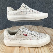 Levis Naya Zapatos Mujer 6.5 Informales Tenis Cómodos Con Cordones Parte Superior Baja Floral Blanco