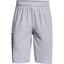 Under Armour boys Prototype 2.0 Wordmark Shorts , Mod Gray 011 /Black, Small