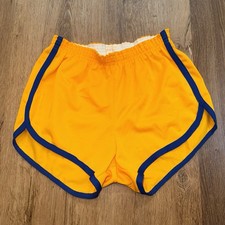 Vtg 70s 80s Gym Shorts Mens Hi Style Track Athletic Running Yellow Mod Medium