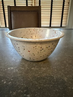 Zak! Designs White Confetti Melamine Bowl Mixing 7  Diameter Medium