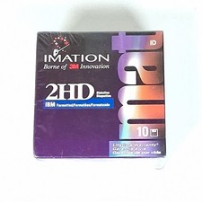 Imation 2HD 3.5 Inch Diskettes 10 Pack IBM Formatted 1.44MB Sealed