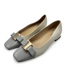 C.Paravano Women's Ballet Flats Dress Shoes Square Toe Bowknot Size 9 Slip On