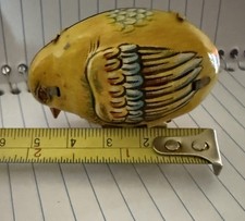 VINTAGE WINDUP TIN Litho CHICK CHICKEN PECKING TOY W/KEY WORKS MADE GERMANY-A3