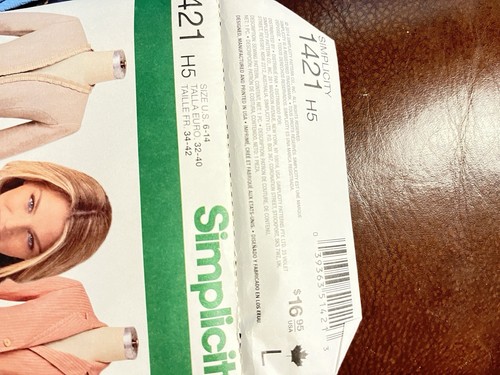 Simplicity Pattern 1421 H5 6-14 Misses Unlined Jacket - Picture 3 of 7