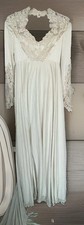 Vintage Union Made 1960s Silk Wedding Dress With Train And Veil - Ivory - Lace