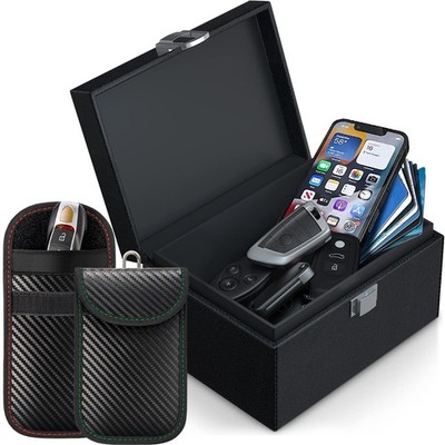 Faraday Box for Car Keys (Extra Large Size 19 x 12 x 9 cm) with 2 Pack Farada...