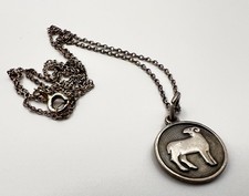 David Andersen Norwegian 925 Silver Zodiac Aries Ram Pendant on 16” 925 Chain