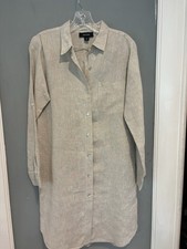 Karen Kane Shirt Dress Oat Beige Linen Medium Lagenlook