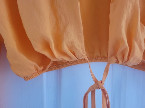 Ladies Size 8 Topshop Orange Jacket Cropped Tie Up At Front Long Sleeve Balloon - Picture 9 of 24