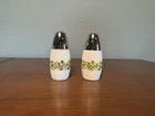 Vtg Gemco Pyrex Green Spring Blossom Crazy Daisy Salt & Pepper Shakers