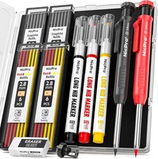 Nicpro 2 Pack CP1000 Carpenter 2 Pack, Black, Red, Yellow, Green, Blue, White 