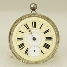 Rare SILVER Pocket Watch Mechanical Collectible time piece jewelry jewellery