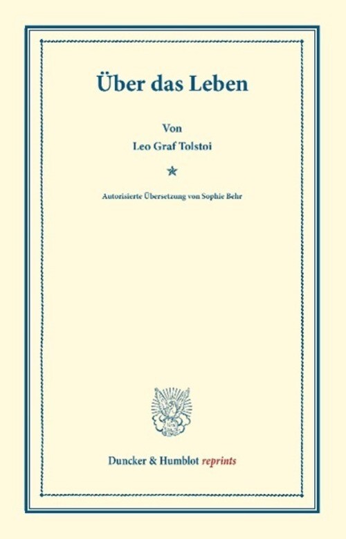 Thumbnail - Leo Graf Tolstoi | Über Das Leben. | Taschenbuch | Deutsch (2014) |