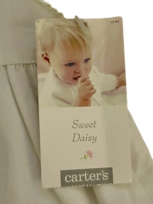 Vintage Carter's Sweet Daisy Dress 18M NWT Linen Blend Embroidered Baby  Girl | eBay