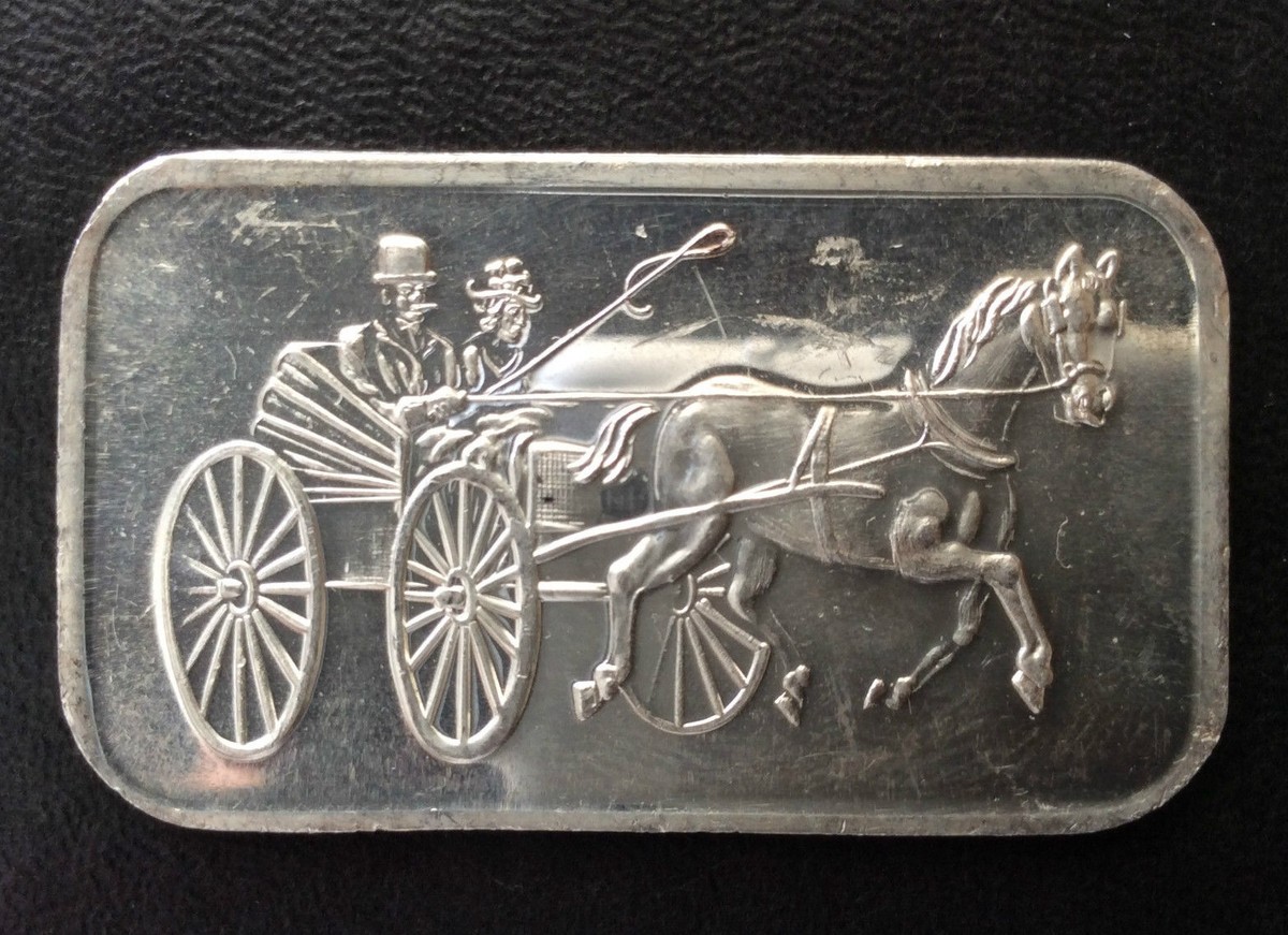 1973 SilverTowne Mint Horse and Buggy ST-1 Silver Art Bar A3625 | eBay