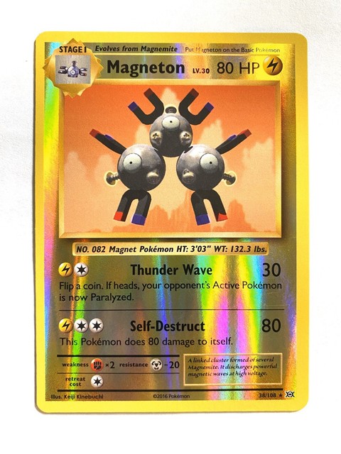 Pokemon Rare Reverse Holo Foil Magneton Card 38 108 XY Evolutions EBay