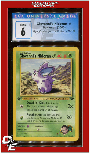 Giovanni's Nidoran ♂ (1st Edition) graded CGC 6 for sale on eBay