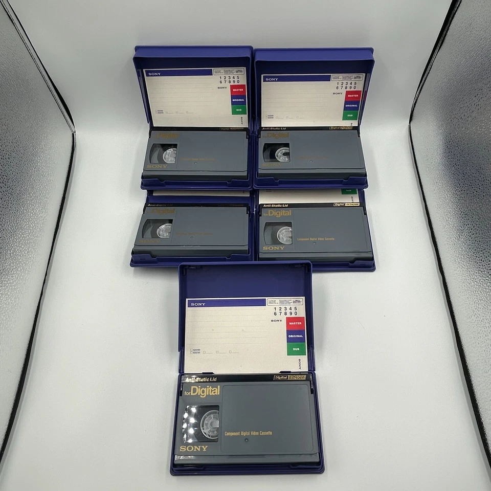 Lote de 5 cintas metálicas de video betacámara digital Sony BCT-D12 casete meta hecho en Japón Foto 2 de 4