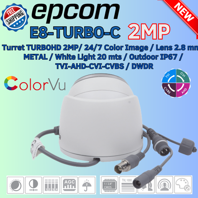 Turret TURBOHD 2 Megapixels / 24/7 Color Image / Lens 2.8 mm
