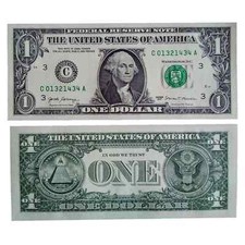 1 One USD US Dollar America Banknote UNC / with 1 free Random currency note