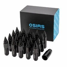 OSIAS 20PCS Black M12X1.5 Racing Wheel 60MM Lug Nuts With Socket Key For Honda