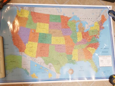 Swiftmaps United States USA Contemporary Elite Wall Map 24'' x 36'' Color Poster
