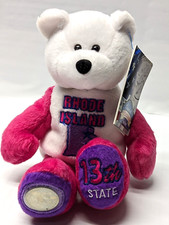 Coin Bear 13 Rhode Island Collectible Stuffed Plush 9" Bear Limited Treasures