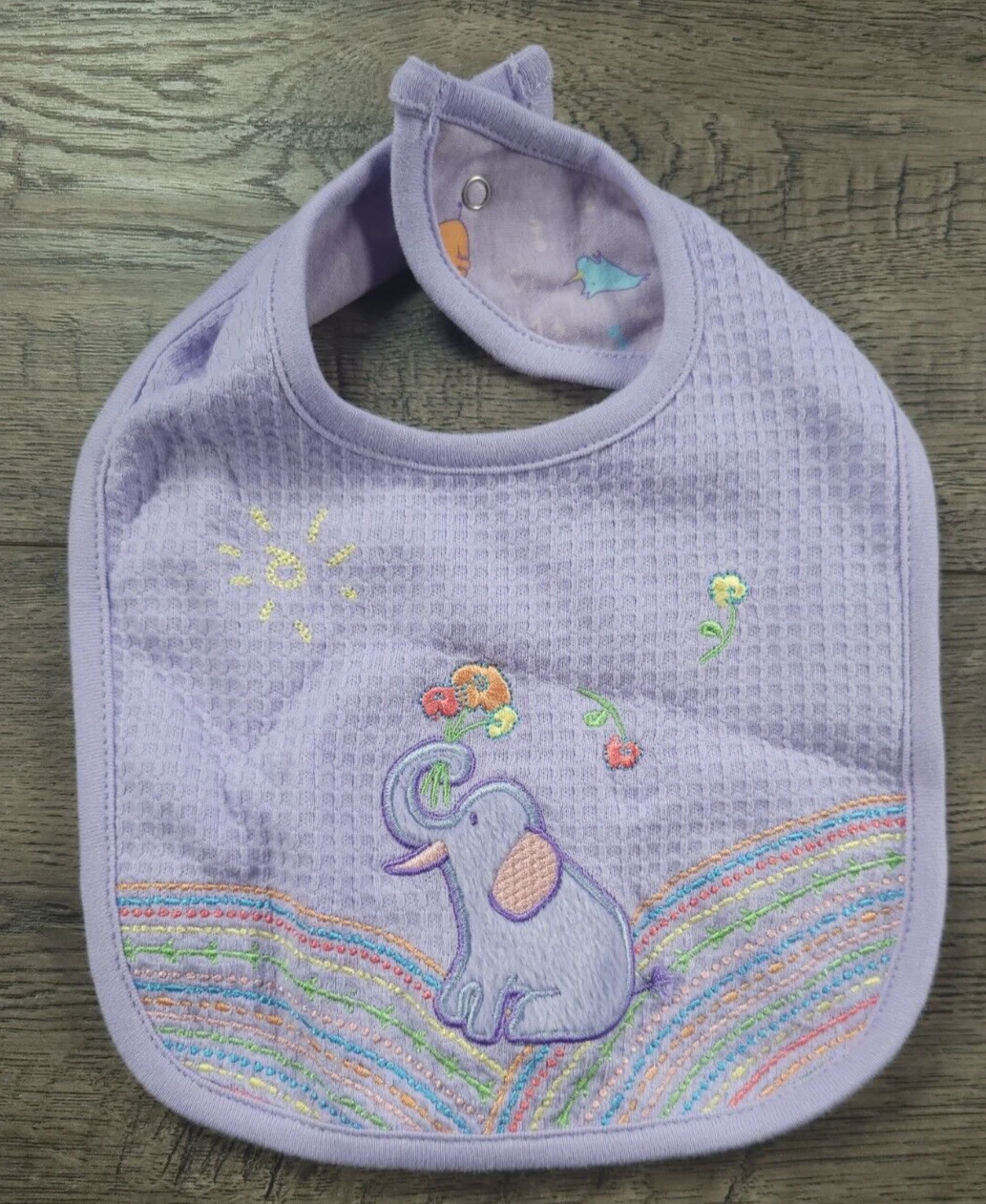 Baby Girl New Vintage Carter's John Lennon Purple Elephant Baby Bib