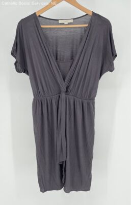 slim fit dress slacks Ann Taylor LOFT Gray Back Zip Mixed Media Flare Dress Size 8 – Mall  Closeouts main image 1