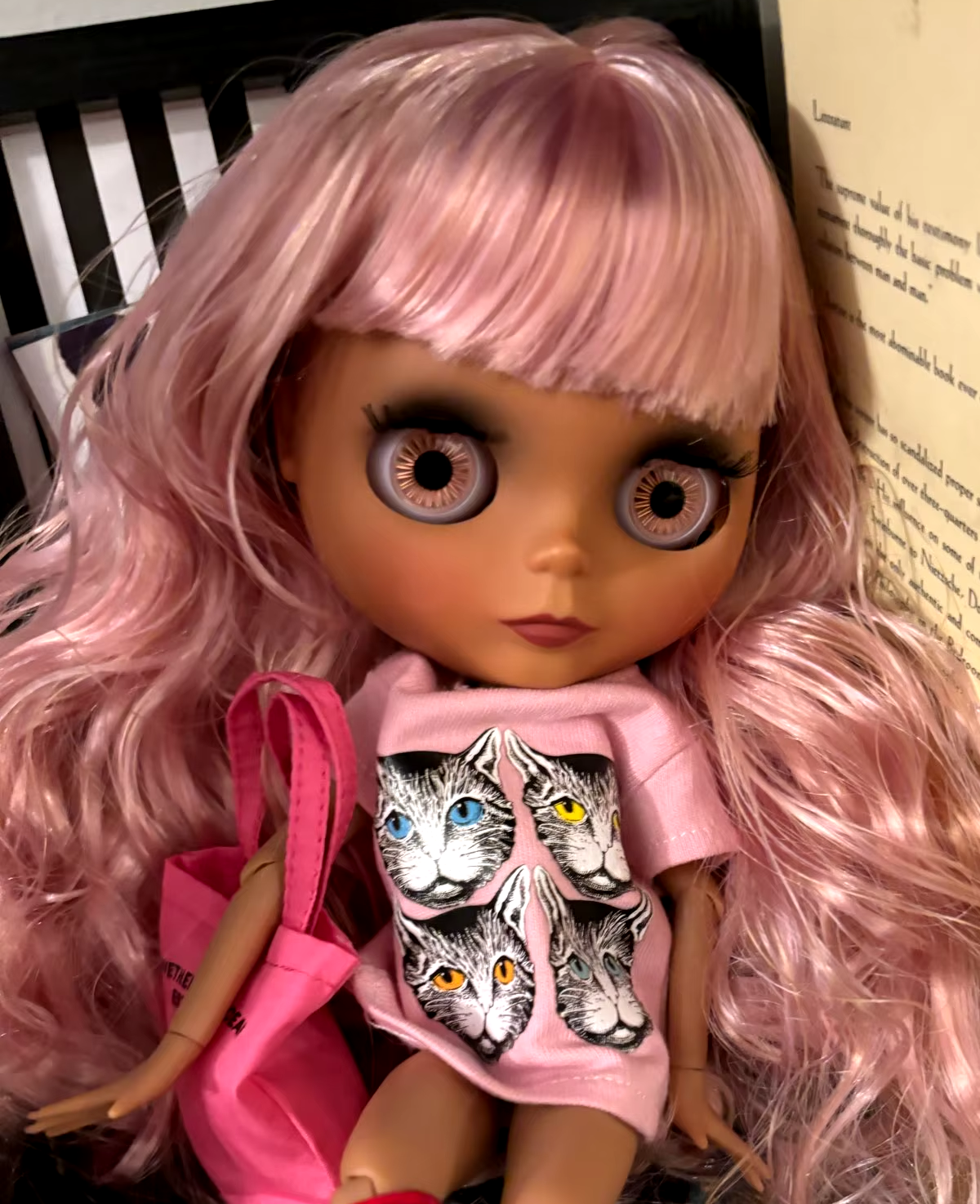 Blythe Doll Nude BJD with 4-Color Eyes Bang Wig Matte Face Interactive Toy Gift  