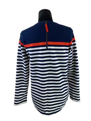Joules X Clemence Top Long Sleeve Striped Back Zip Shirt Size US 6 - Picture 5 of 11