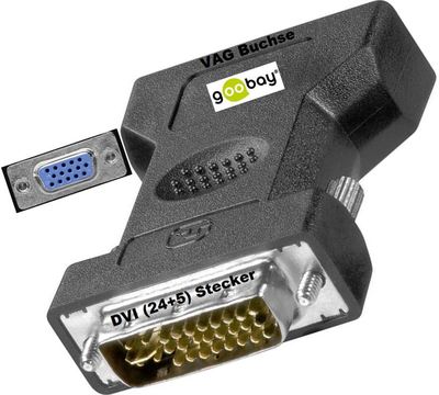 goobay   VGA Adapter DVI (24+5) Stecker > 15pol VGA HD-Buchse NEU & OVP