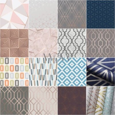 WALLPAPER GEOMETRIC DESIGNS - METALLIC GLITTER MARBLE RETRO MODERN
