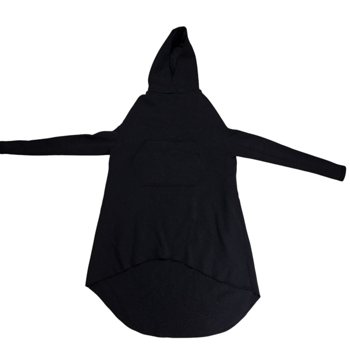 Aakasha Maxi Asymmetric Women's Pullover Hoodie Size Medium Black Used 