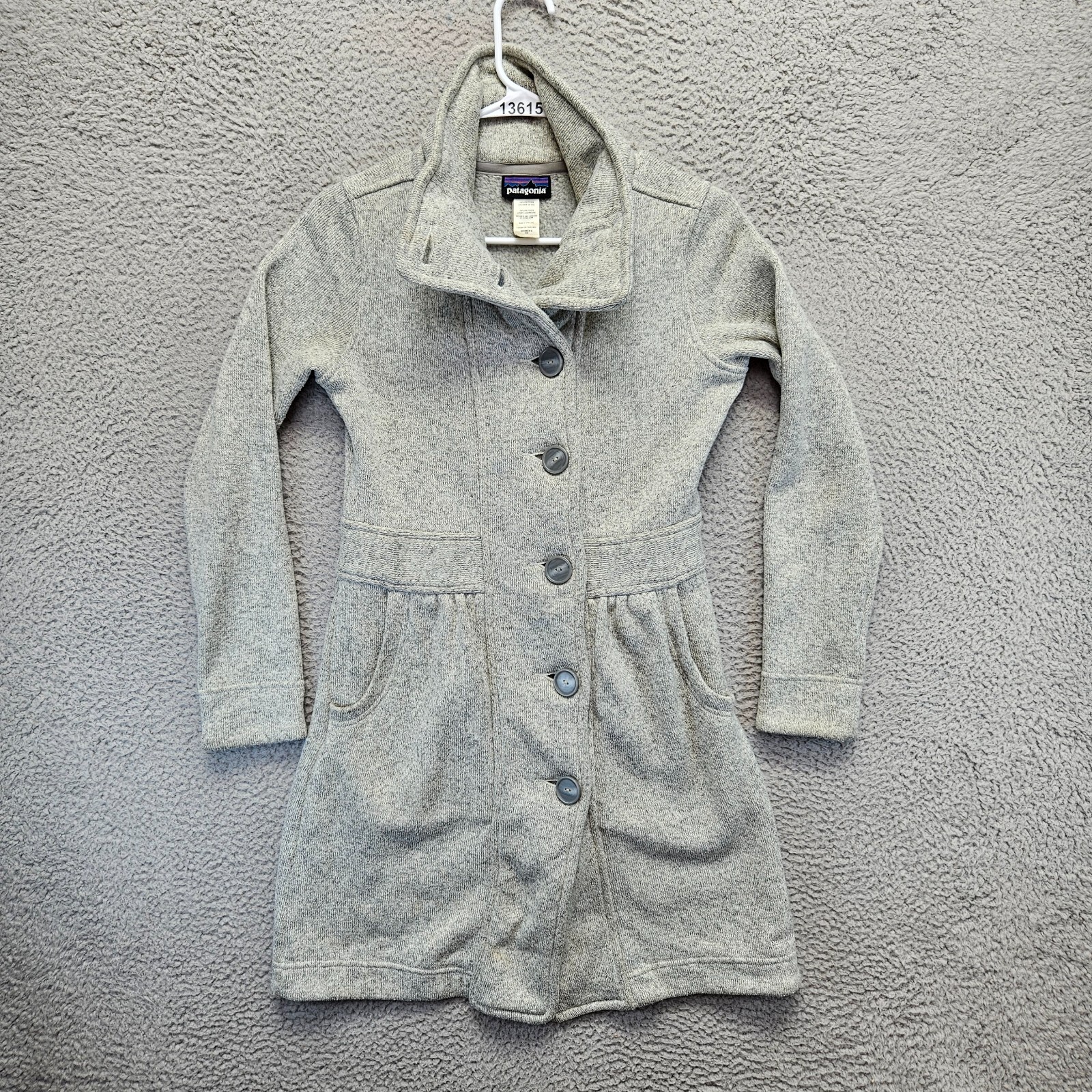 Patagonia Better Sweater Coat Womens XS Gray Fleece Lined Button Front