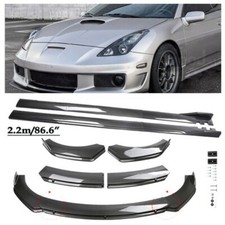 For Toyota Celica 2000 Carbon Fiber Style Front Bumper Lip Body Kits Side Skirt