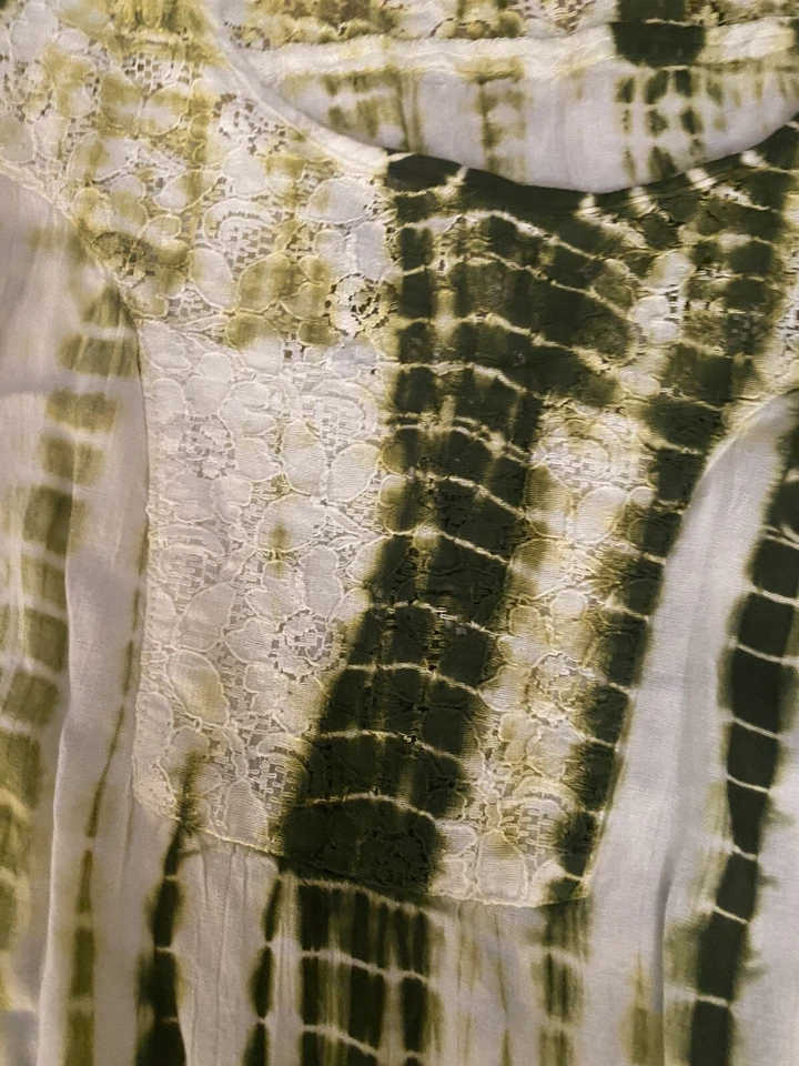 Claudia Richard L Tie Dye Lightweight Top Blouse Boho Tunic Printed  - Image 3 of 4