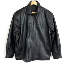 Vtg. Rodeo Drive Bomcrewman Leather Jacket Pilot Bomber Mens XL Black Motorcycle