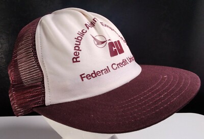 Republic Airlines Hat Vtg 1980s Original Rare VHTF Snapback Mesh Herman Duck USA