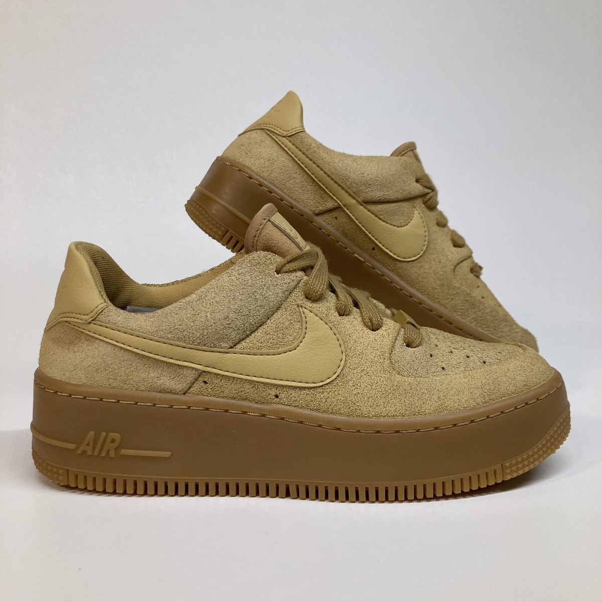 Nike Air Force Sage Low Suede ‘Club Gold’ Trainers Size UK  (CT3432-700)