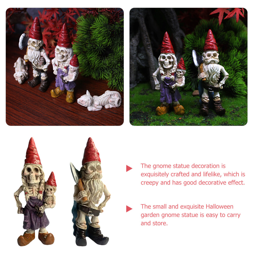 Halloween Skelett Gnome Paar - Grusel Deko Für Garten & Wohnung